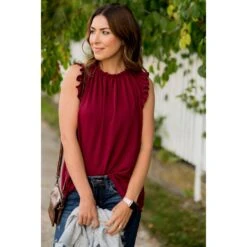 Dressy Ruffle Cinch Tank Blouse -Women's Clothing Store BB 1309 0e10ff5a 0a84 42ed 8c8d 802666933f6d