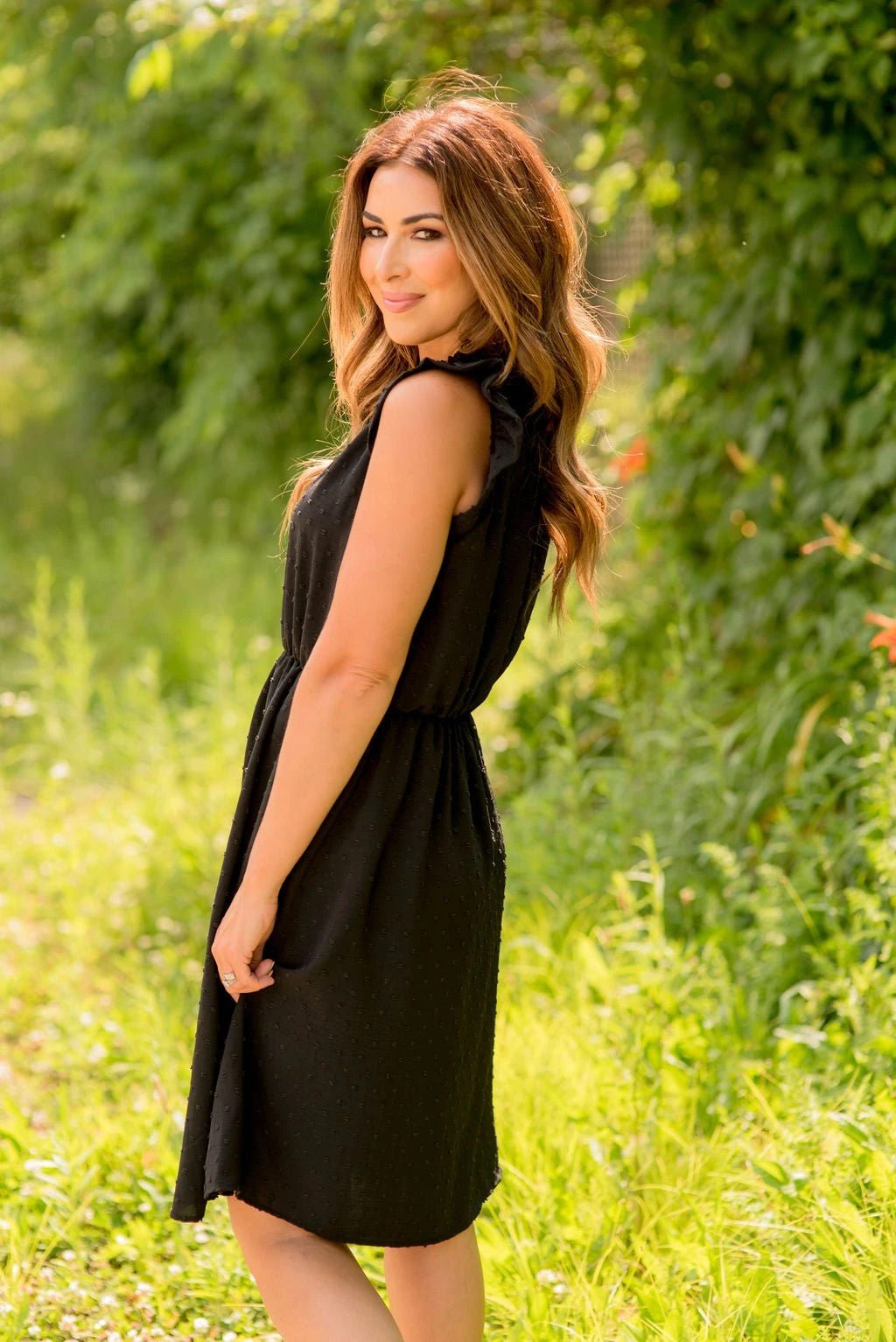 Swiss Dots Ruffle Trim Dress 14 Swiss Dots Ruffle Trim Dress - Image 14