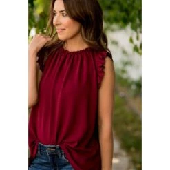 Dressy Ruffle Cinch Tank Blouse -Women's Clothing Store BB 1313 7bc68f44 1b4e 488e 9127 d4fc14fa6077