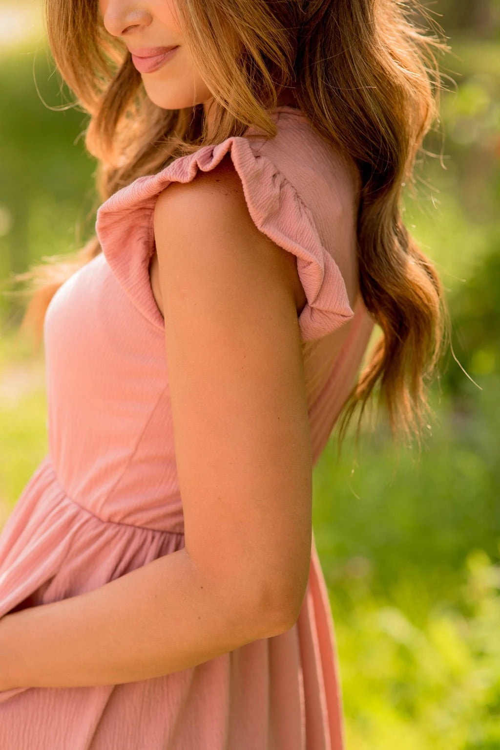 Textured Lines Ruffle Trim Dress 8 Textured Lines Ruffle Trim Dress - Image 8