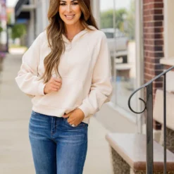 Relaxed Half Zip Hoodie -Women's Clothing Store BB 1329 4ed777b6 0ba0 4403 8115 83dddb69bef9 626512