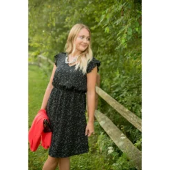 Speckled V-Neck Dress -Women's Clothing Store BB 1342