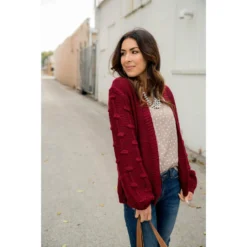 Knitted Detailed Sleeve Cardigan -Women's Clothing Store BB 1344 f3dfdf78 e05e 4c42 adfd 468c01635fc0