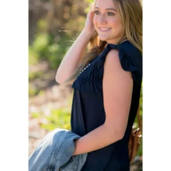 Betsey's Bibbed Ruffle Sleeved Blouse -Women's Clothing Store BB 1345 2417e391 d12f 4e48 a4bc 739f97bf7406