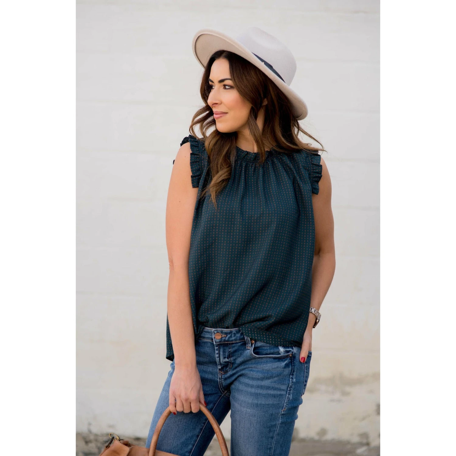 Printed Ruffle Sleeve Cinch Neck Tank 7 Printed Ruffle Sleeve Cinch Neck Tank - Image 7