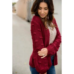 Knitted Detailed Sleeve Cardigan -Women's Clothing Store BB 1346 1
