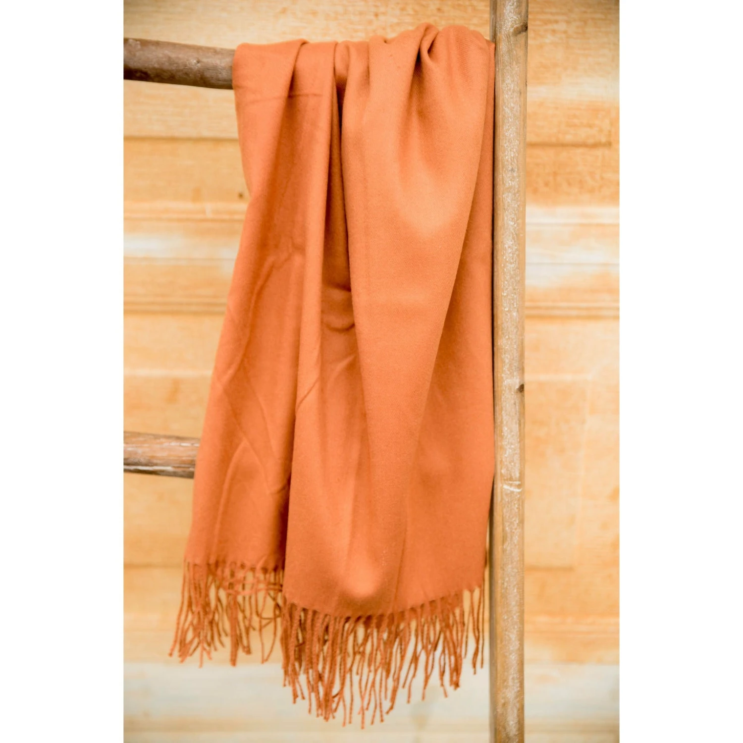 Peach Fringe Scarf 2 Peach Fringe Scarf - Image 2