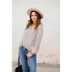 Mini Dot Drawstring Blouse -Women's Clothing Store BB 1362 41f95349 e44b 4ea8 a6b9 bcffc21a2fdf