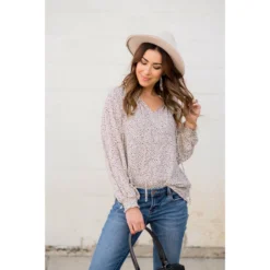 Mini Dot Drawstring Blouse -Women's Clothing Store BB 1363 3aac6b20 0589 4944 b5cc 9682ec073a2f