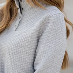 Quilted Button Accent Pullover -Women's Clothing Store BB 1379 f1c8c911 bde6 4011 ba6f 03b9e9b9bc70 287538