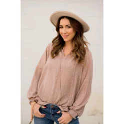 Mini Dot Drawstring Blouse -Women's Clothing Store BB 1382