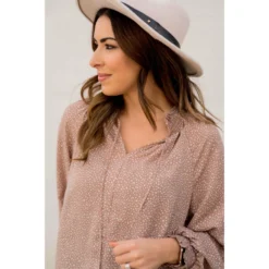 Mini Dot Drawstring Blouse -Women's Clothing Store BB 1389