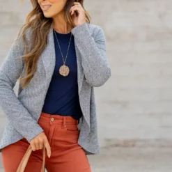 Heathered Striped Blazer -Women's Clothing Store BB 1390 69bfff42 d3ff 4e48 8e22 ae237c1757b8 806248