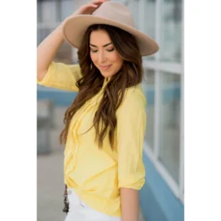 Ruffled Up 3/4 Sleeve Blouse -Women's Clothing Store BB 1405 1