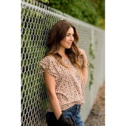 Double Tiered Sleeve Cheetah Blouse -Women's Clothing Store BB 1420 cf43270d 860d 4b0c 8619 5bf256362561