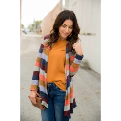 Lightweight Color Blocked Cardigan -Women's Clothing Store BB 1428 2