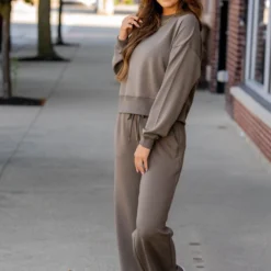 Side Slit Flare Drawstring Pants 15 Side Slit Flare Drawstring Pants -Women's Clothing Store BB 1434 808942