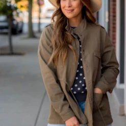 Button Tie Utility Jacket -Women's Clothing Store BB 1441 68dae029 279d 425a 87bb 786254d15ade 970583