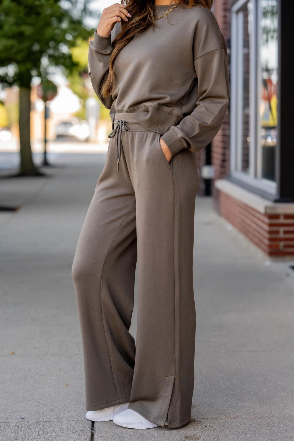 Side Slit Flare Drawstring Pants 6 Side Slit Flare Drawstring Pants - Image 6