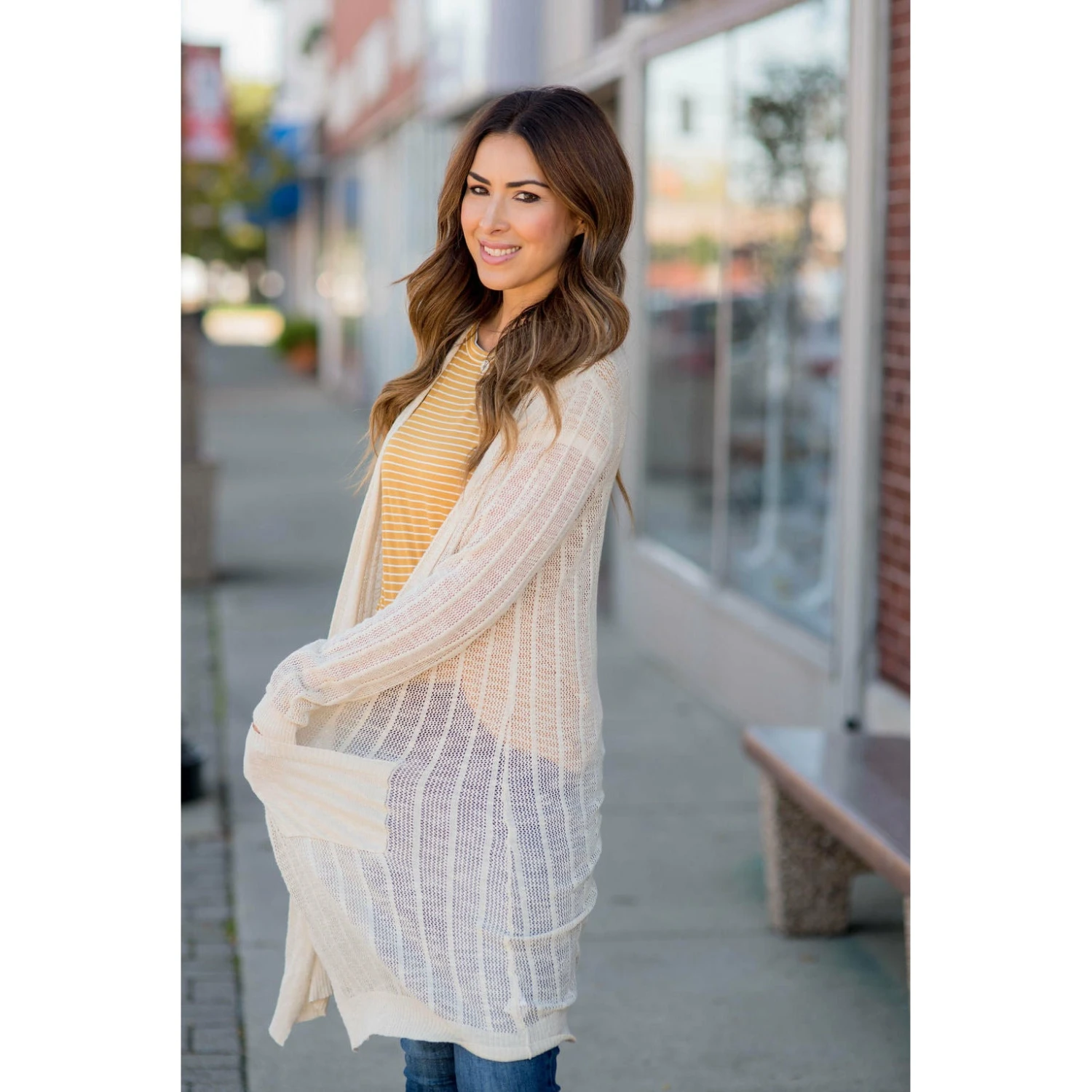 Vertical Striped Tissue Tunic Cardigan 11 Vertical Striped Tissue Tunic Cardigan - Image 11