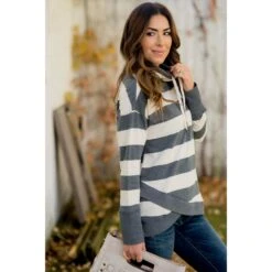 Criss Cross Wrap Striped Cowl Neck -Women's Clothing Store BB 1474 9b109d0f bd68 408c 930d 2dfd14cdba10