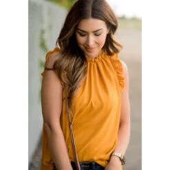 Dressy Ruffle Cinch Tank Blouse -Women's Clothing Store BB 1475