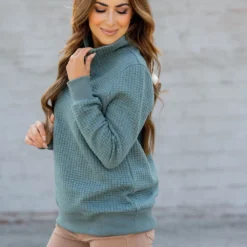 Quilted Button Accent Pullover -Women's Clothing Store BB 1476 a7dd11b8 243d 4099 90d7 437dedc898ec 890640