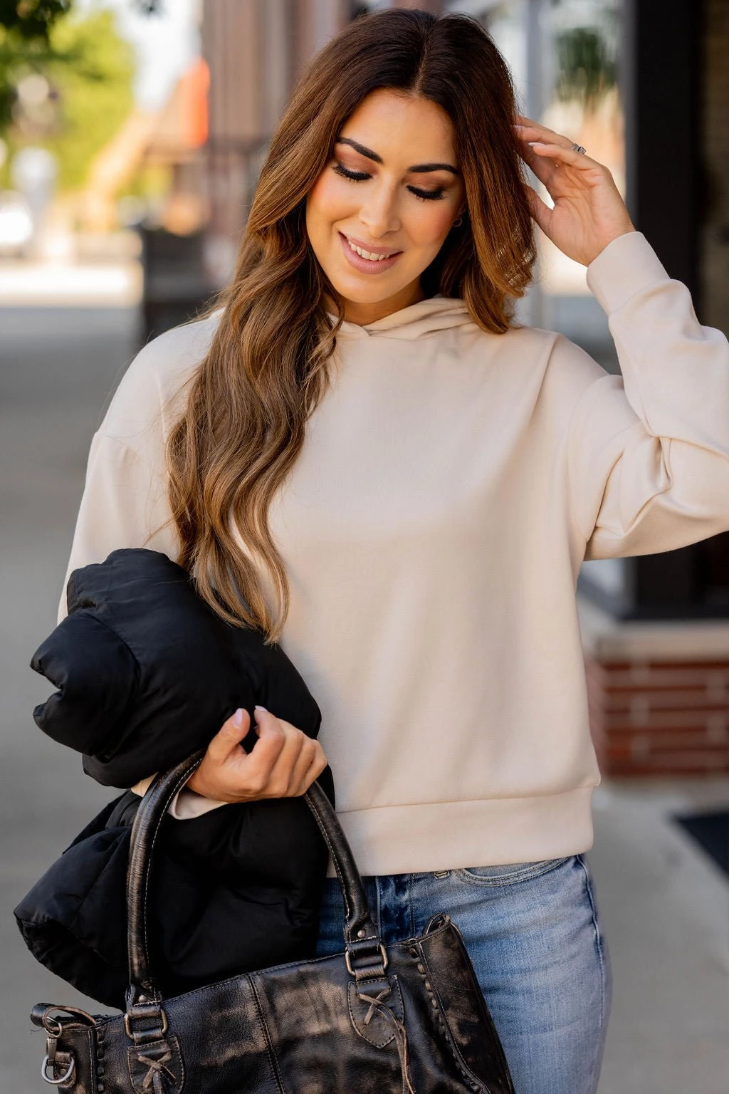 Cropped Hooded Sweatshirt 4 Cropped Hooded Sweatshirt - Image 4