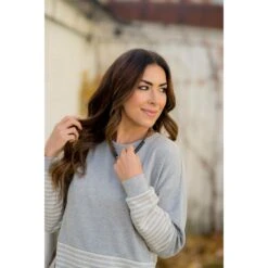 Day To Day Striped & Chevron Sweatshirt -Women's Clothing Store BB 1495 2ef75a1b 867f 4942 a7df 1f9ec6733521