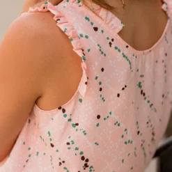 Splattered Ruffle Straps Tank -Women's Clothing Store BB 1500 f4363654 4265 4853 9132 89ced2c335ca 679577