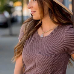 Ribbed Pocket Tee -Women's Clothing Store BB 1519 47fd2dca 692b 48a1 bef8 2cf1742604c4 162105