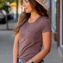 Ribbed Pocket Tee -Women's Clothing Store BB 1525 948212