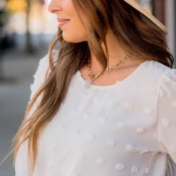 Textured Dot Long Sleeve Blouse -Women's Clothing Store BB 1548 Copy 622208