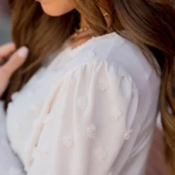 Textured Dot Long Sleeve Blouse -Women's Clothing Store BB 1552 ee524c09 f7f0 4922 b02f d55e6ec545b8 331908