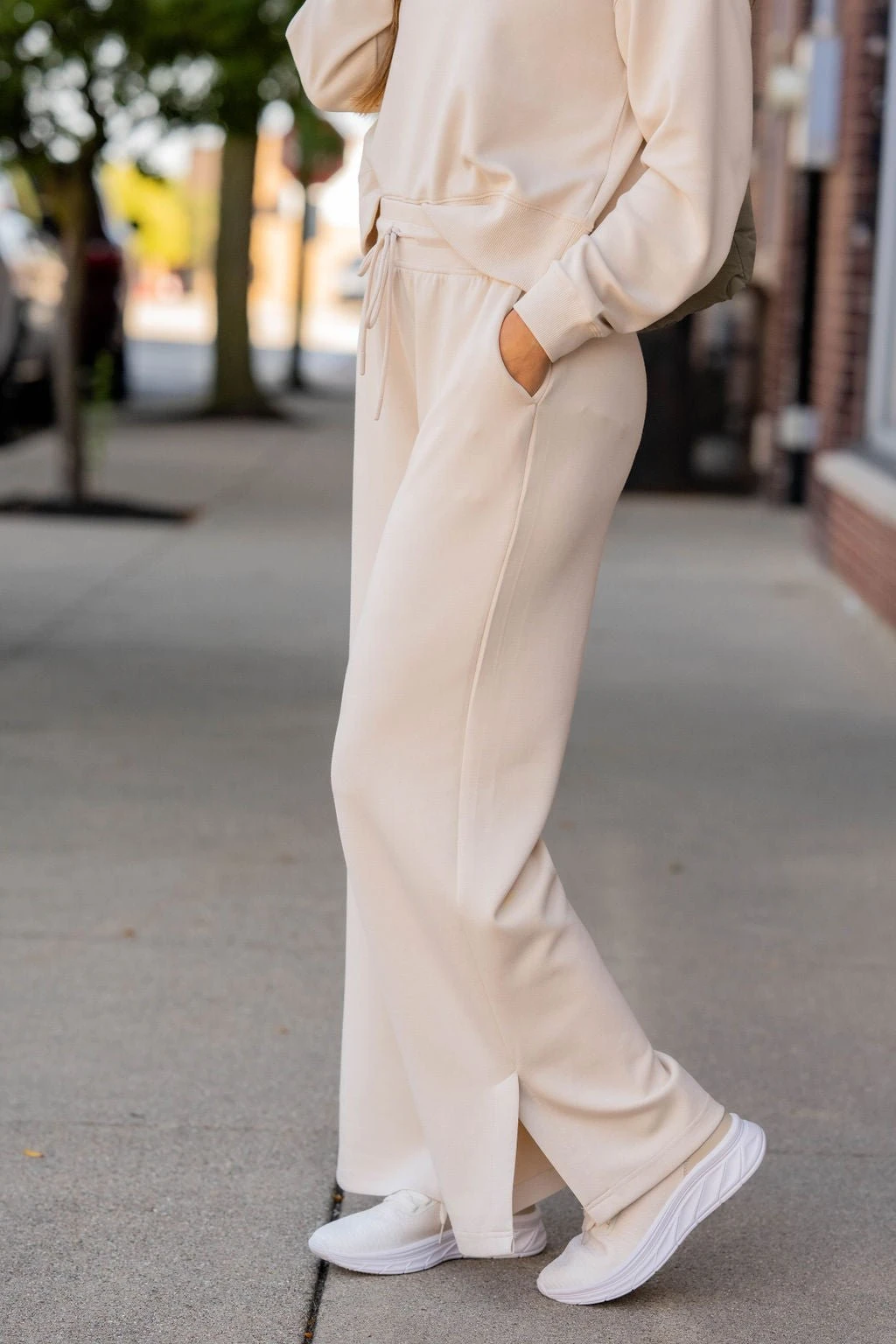 Side Slit Flare Drawstring Pants 2 Side Slit Flare Drawstring Pants - Image 2