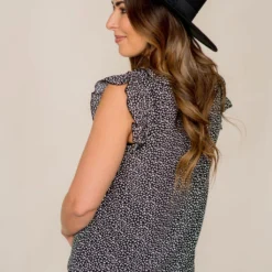 Micro Confetti Ruffle Trim Tank -Women's Clothing Store BB 1575 bbbeb157 94ed 4085 9b04 5fbecae09267 256003