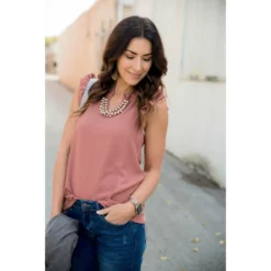 V-Neck Ruffle Tank 37 V-Neck Ruffle Tank -Women's Clothing Store BB 1589