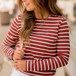 Striped Cotton Long Sleeve Tee 28 Striped Cotton Long Sleeve Tee -Women's Clothing Store BB 1596 1afd8674 32f6 4506 898a a54929a5cf34 747606