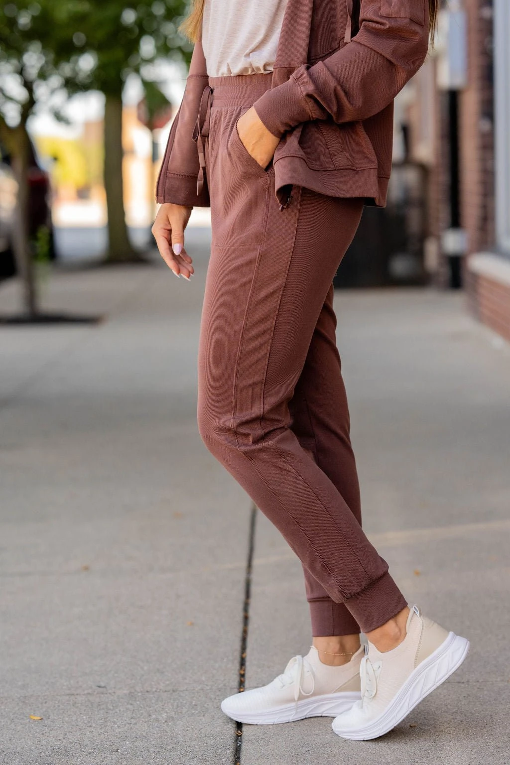 Lightly Ribbed Drawstring Joggers 6 Lightly Ribbed Drawstring Joggers - Image 6