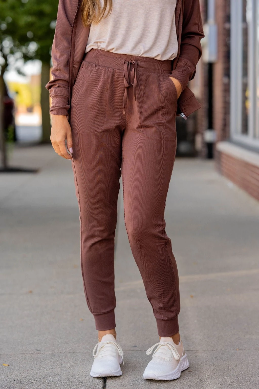 Lightly Ribbed Drawstring Joggers 7 Lightly Ribbed Drawstring Joggers - Image 7