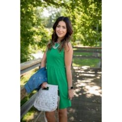 Textured Scalloped Tank Dress -Women's Clothing Store BB 1622