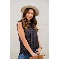 Printed Ruffle Sleeve Cinch Neck Tank 28 Printed Ruffle Sleeve Cinch Neck Tank -Women's Clothing Store BB 1627 41678122 2569 4f39 90d8 3d5bdcccf105