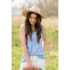 Mini Dots Ruffle Trim V Tank -Women's Clothing Store BB 1628 40dcfc1e 3ed2 4e7c 8989 420829213c82