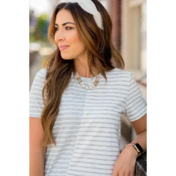 Asymmetrical Striped Tee -Women's Clothing Store BB 1628 6b947f1d 550d 41cc a985 5f004be74705