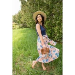 Watercolor Floral Bottom Maxi -Women's Clothing Store BB 1631 1