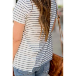 Asymmetrical Striped Tee -Women's Clothing Store BB 1660 43b88b56 bcc5 4434 a5d4 26755b618325