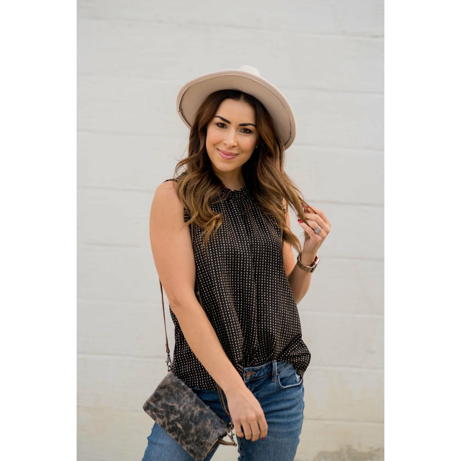 Printed Ruffle Sleeve Cinch Neck Tank 13 Printed Ruffle Sleeve Cinch Neck Tank - Image 13