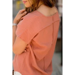 Textured Detailed Back Tee -Women's Clothing Store BB 1680 a14b3a32 ec25 4f2d b9f0 47143e10eeb1