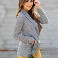 Heathered Striped Blazer -Women's Clothing Store BB 1695