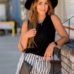 Textured Dots Pocket Tank -Women's Clothing Store BB 1746 79f6e73d 69d9 4e32 8844 7b3fa72817b1